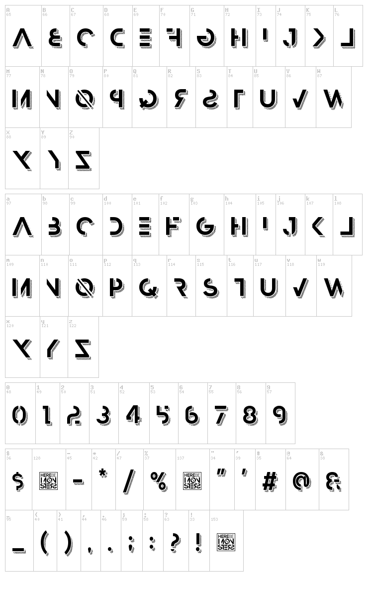 Razed font map